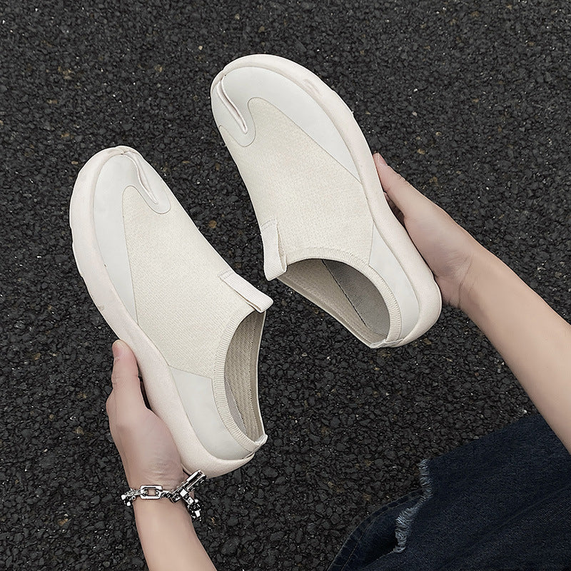 Slip on Tabi shoes cream split toe casual trainers camel toe sneakers trendy loafers