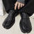 Edgy Tabi platform shoes black new design split toe boots smart style loafers inner leather mules
