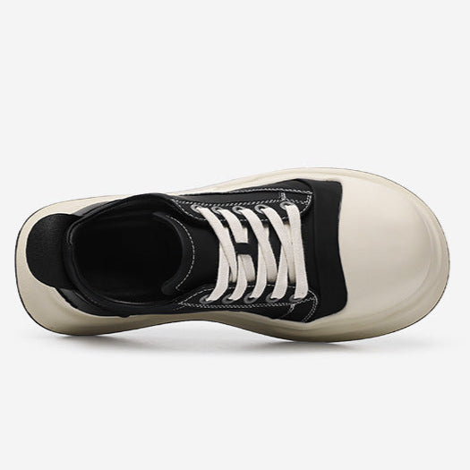 Platform gothic sneakers black round toe chunky sole skater shoes grunge punk trainers