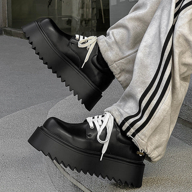 Extreme platform Derby shoes black lace up grunge punk rocker boots smart 00s style sneakers