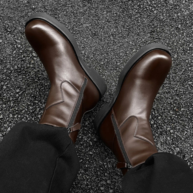 Square toe retro ankle boots black low sole mountain shoes 00s grunge style