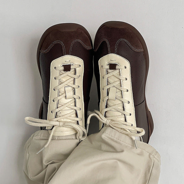 Retro sneakers brown 70s style grunge trainers old school suede finish sport shoes