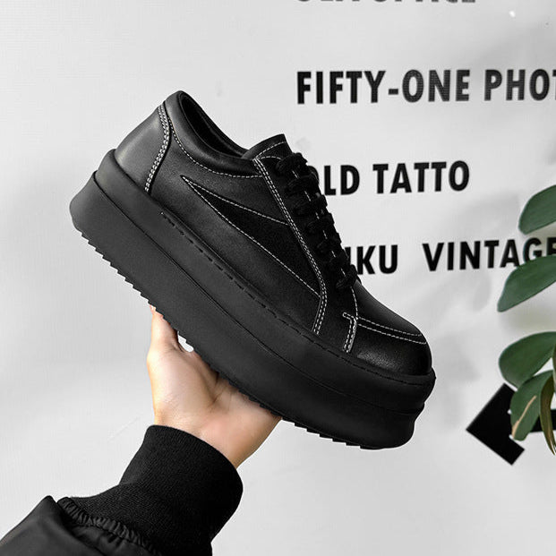 Chunky platform high tops black raver sneakers grunge shoes skater trainers 90s style faux leather