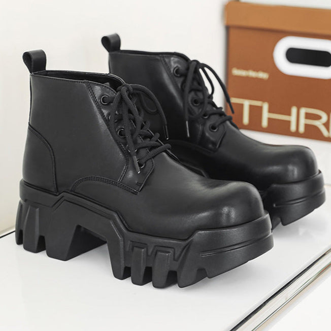 Extreme tractor platform Derby shoes black chunky sole grunge Gothic boots