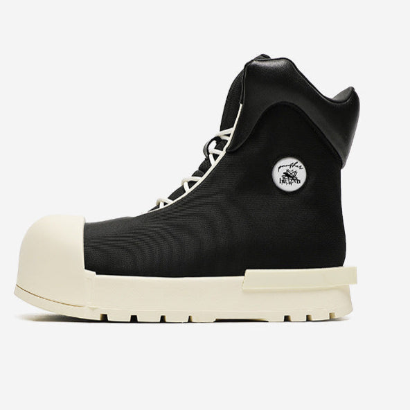 Japanese style boots black platform catwalk shoes grunge Gothic high tops