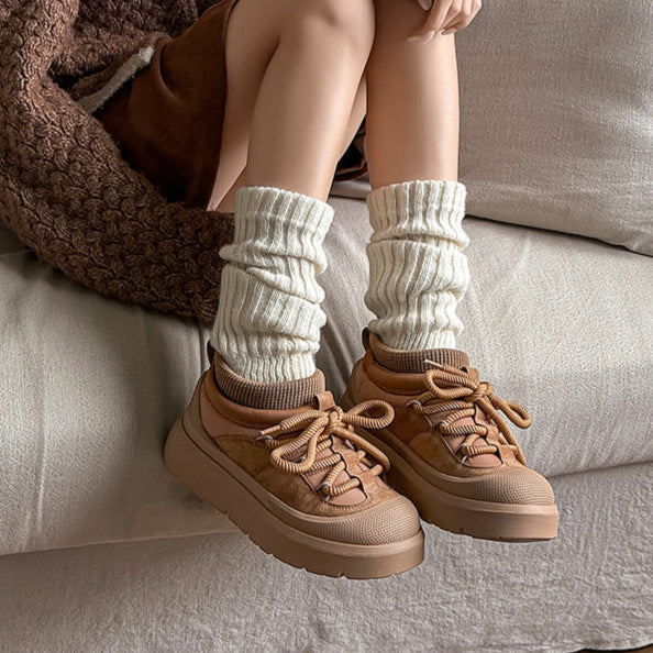 Edgy platform winter boots brown mountain trainers grunge retro skiing shoes