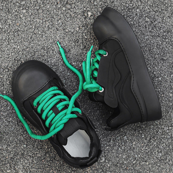 Chunky platform high tops black raver sneakers grunge shoes hip-hop trainers 00s style