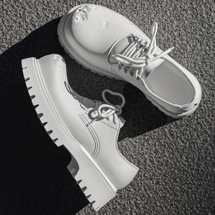 Brown chunky sole Derby shoes tractor platform punk e-boy e-girl shoes grunge trainers