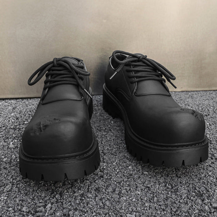 Brown chunky sole Derby shoes tractor platform punk e-boy e-girl shoes grunge trainers