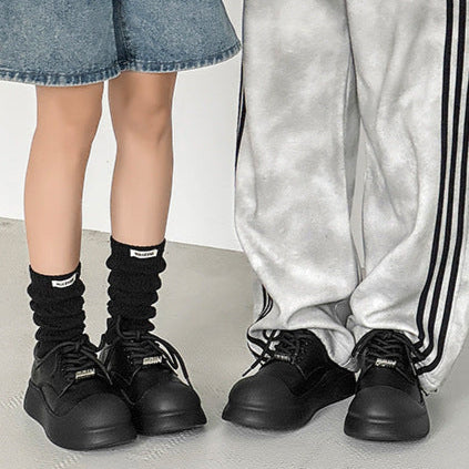 Chunky platform high tops white raver sneakers grunge shoes hip-hop trainers 90s style