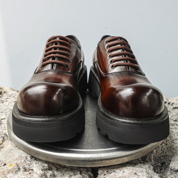 Chunky sole Derby shoes brown grunge platform classic smart retro boots