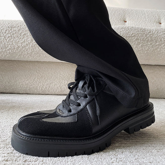 Tabi trainers black real leather unisex split toe sneakers casual style sports loafers edgy outdoor shoes