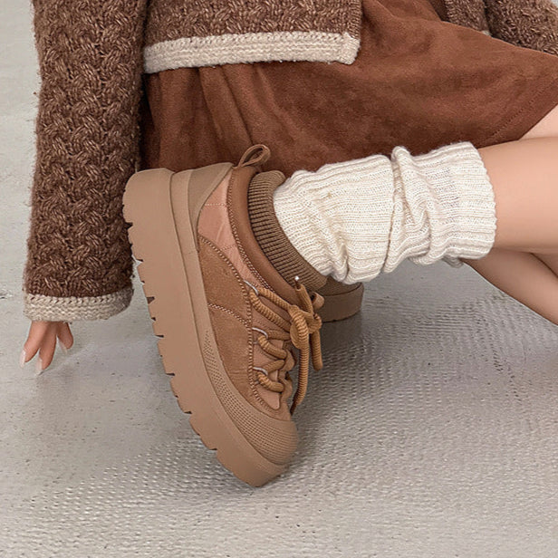 Edgy platform winter boots brown mountain trainers grunge retro skiing shoes