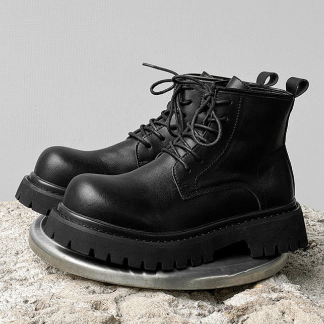 Classic grunge Derby boots black chunky sole punk rocker platform shoes