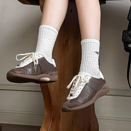 Retro sneakers brown 70s style grunge trainers old school suede finish sport shoes