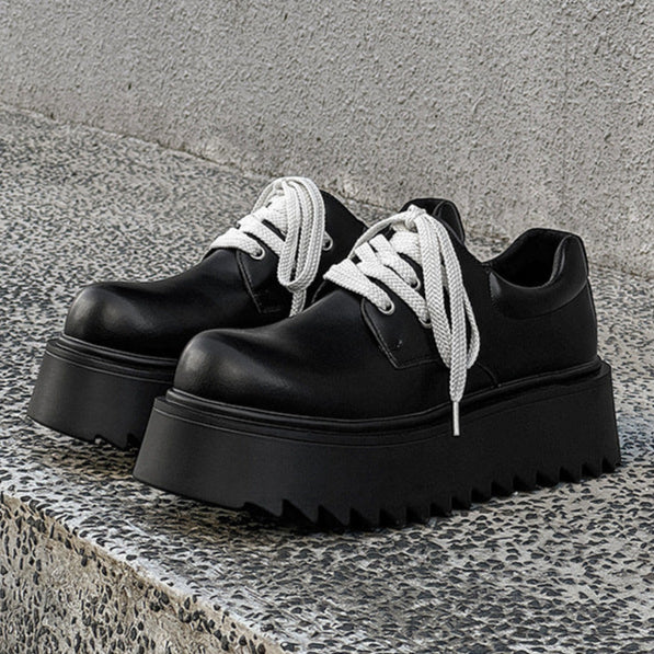 Extreme platform Derby shoes black lace up grunge punk rocker boots smart 00s style sneakers