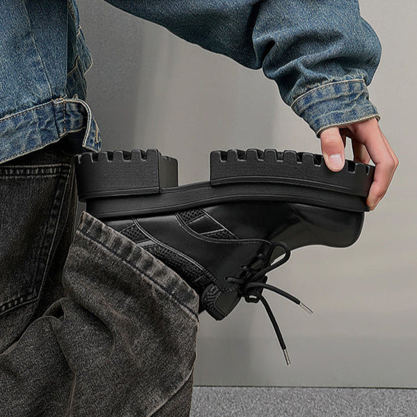 Extreme platform Derby boots black chunky sole punk rocker platform shoes grunge trainers