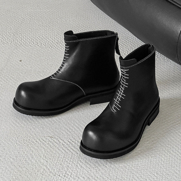 Catwalk utility boots black punk rocker faux leather shoes grunge trainers 00s style