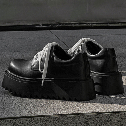 Extreme platform Derby shoes black lace up grunge punk rocker boots smart 00s style sneakers