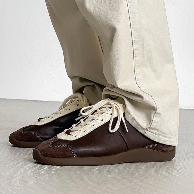 Retro sneakers brown 70s style grunge trainers old school suede finish sport shoes