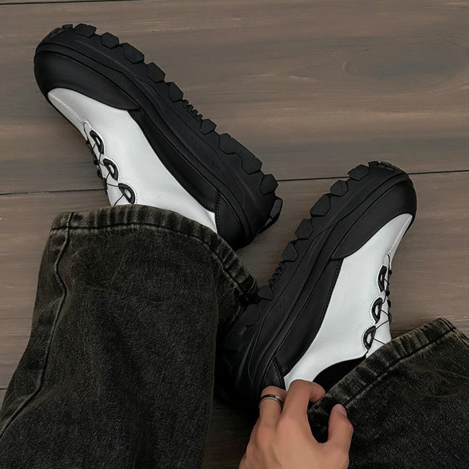 Hiking style platform boots black mountain sneakers grunge retro skiing fashion catwalk shoes