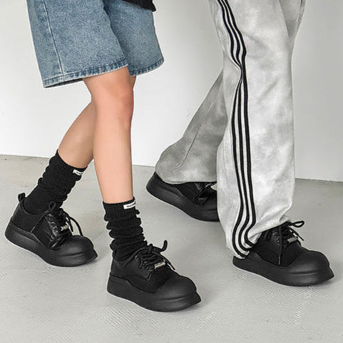 Chunky platform high tops white raver sneakers grunge shoes hip-hop trainers 90s style