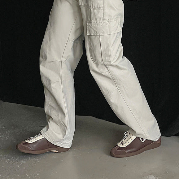 Retro sneakers brown 70s style grunge trainers old school suede finish sport shoes