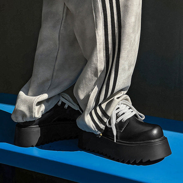 Extreme platform Derby shoes black lace up grunge punk rocker boots smart 00s style sneakers