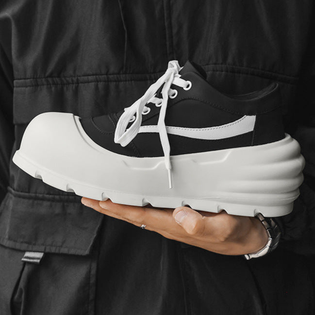 Gothic platform sneakers white unusual sole punk trainers grunge 3D skater shoes