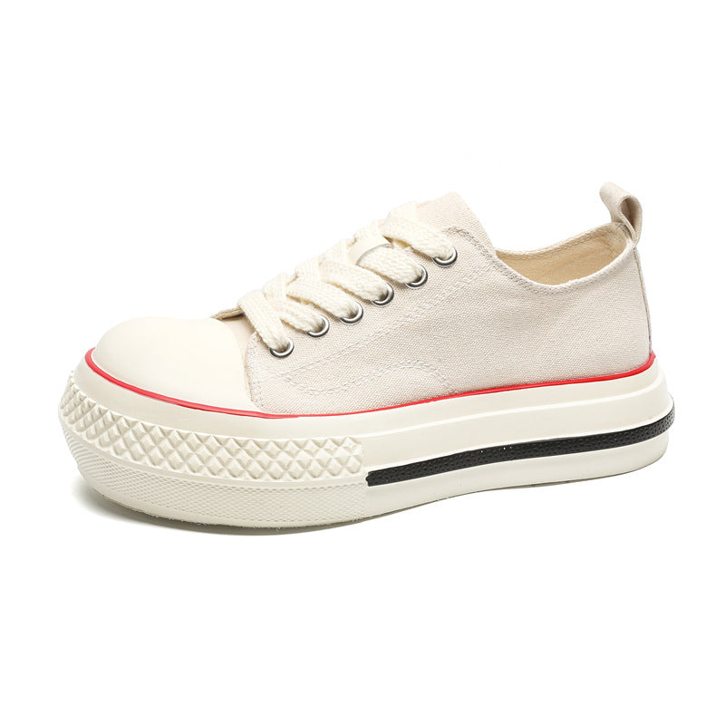 Platform canvas sneakers white chunky sole skater shoes grunge punk trainers
