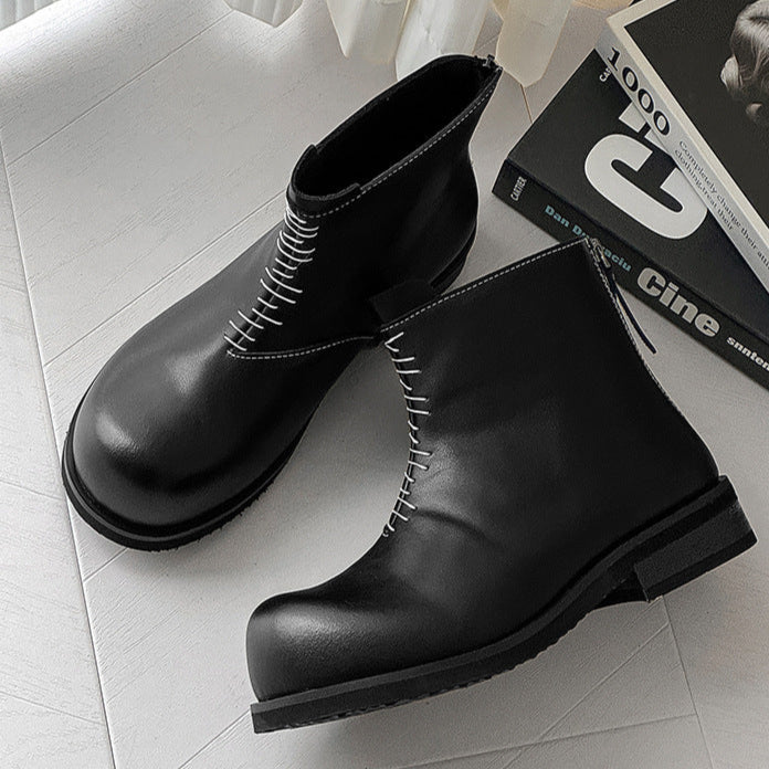 Catwalk utility boots black punk rocker faux leather shoes grunge trainers 00s style