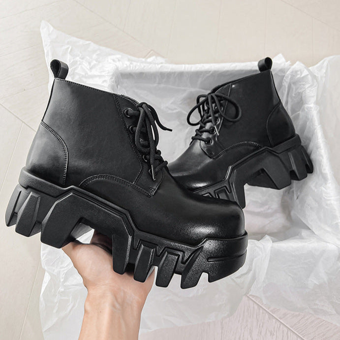 Extreme tractor platform Derby shoes black chunky sole grunge Gothic boots