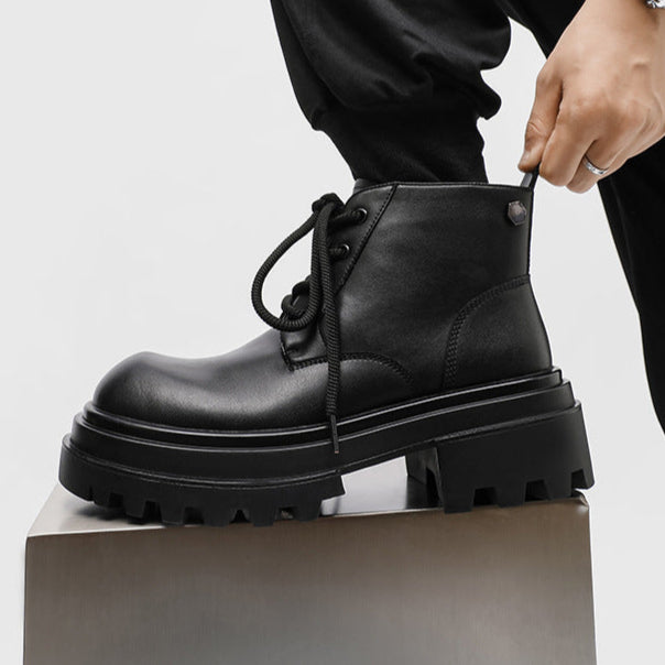 Chunky platform Derby shoes black wide sole grunge E-boy boots