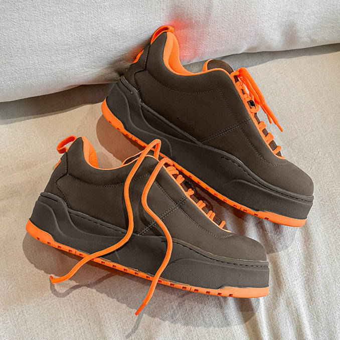 Chunky platform high tops orange brown raver sneakers grunge shoes skater trainers 90s style