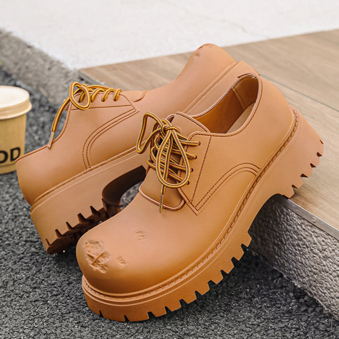 Brown chunky sole Derby shoes tractor platform punk e-boy e-girl shoes grunge trainers