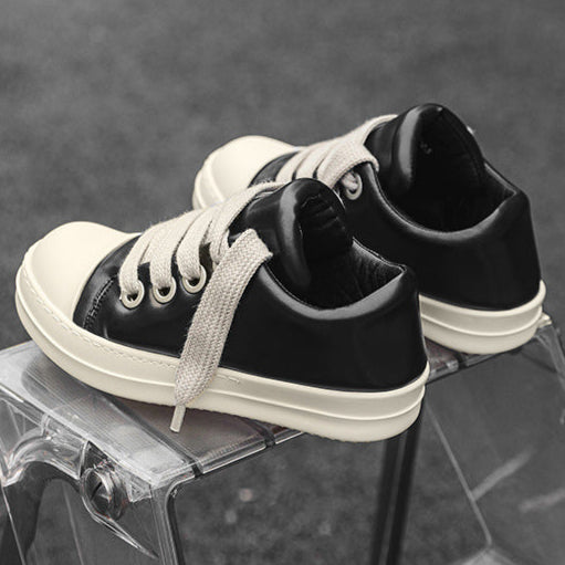 Chunky platform gothic shoes black faux leather punk sneakers grunge trainers hip-hop 00s style