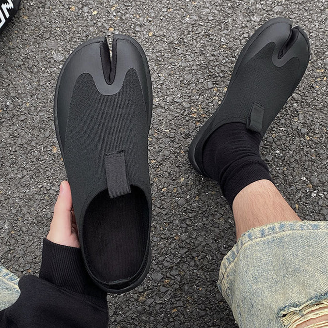 Slip on Tabi shoes cream split toe casual trainers camel toe sneakers trendy loafers