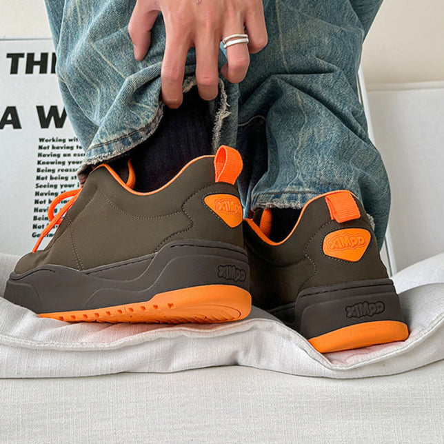 Chunky platform high tops orange brown raver sneakers grunge shoes skater trainers 90s style