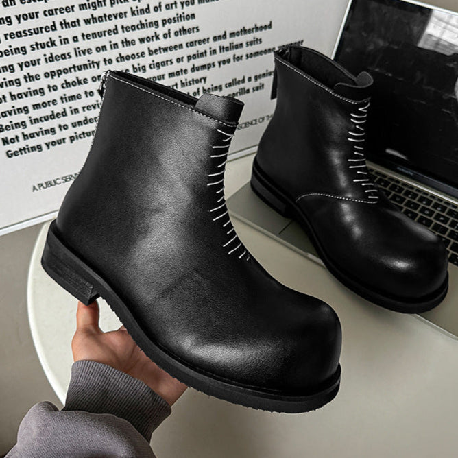 Catwalk utility boots black punk rocker faux leather shoes grunge trainers 00s style