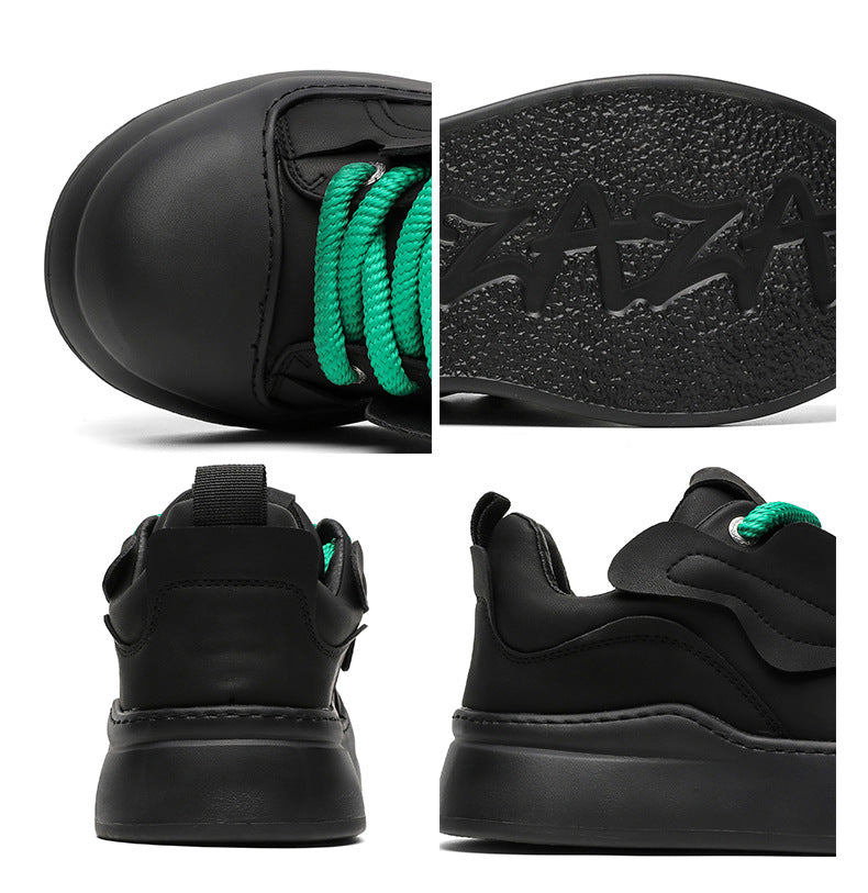 Chunky platform high tops black raver sneakers grunge shoes hip-hop trainers 00s style