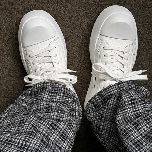 Chunky platform high tops white faux leather sneakers grunge shoes hip-hop trainers 00s style