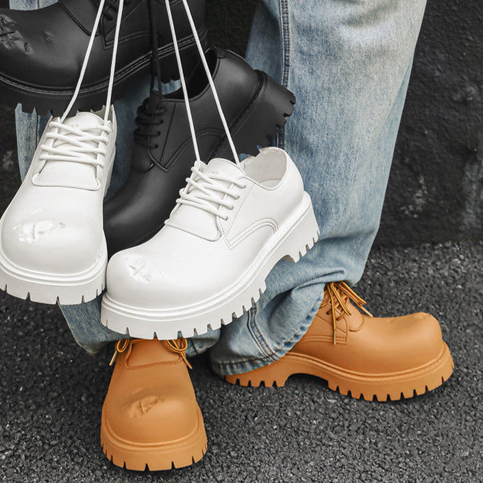 Brown chunky sole Derby shoes tractor platform punk e-boy e-girl shoes grunge trainers