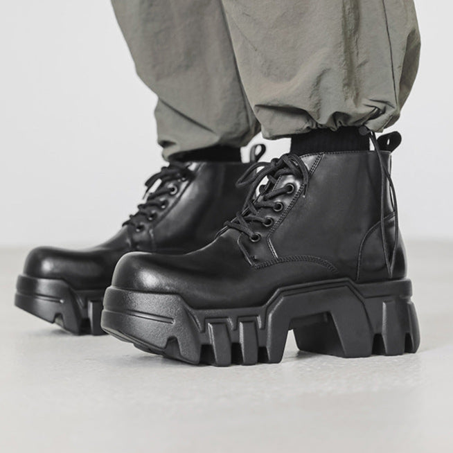 Extreme tractor platform Derby shoes black chunky sole grunge Gothic boots