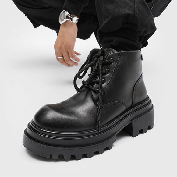 Chunky platform Derby shoes black wide sole grunge E-boy boots