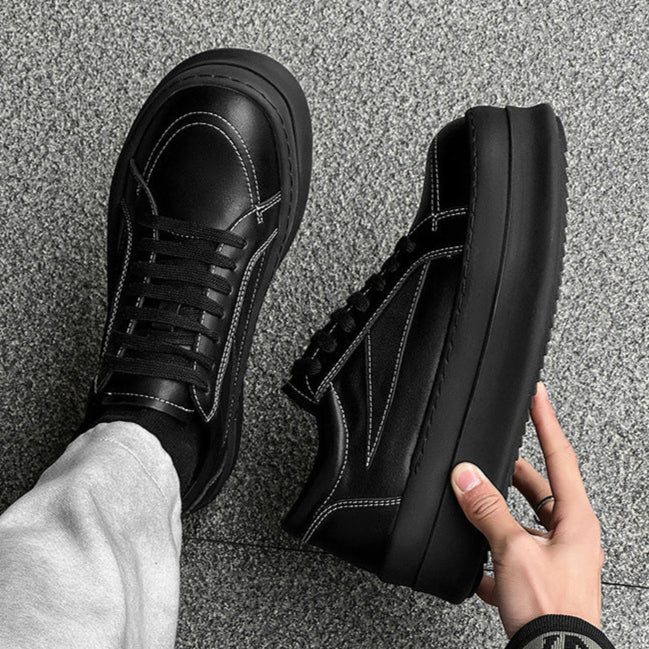 Chunky platform high tops black raver sneakers grunge shoes skater trainers 90s style faux leather