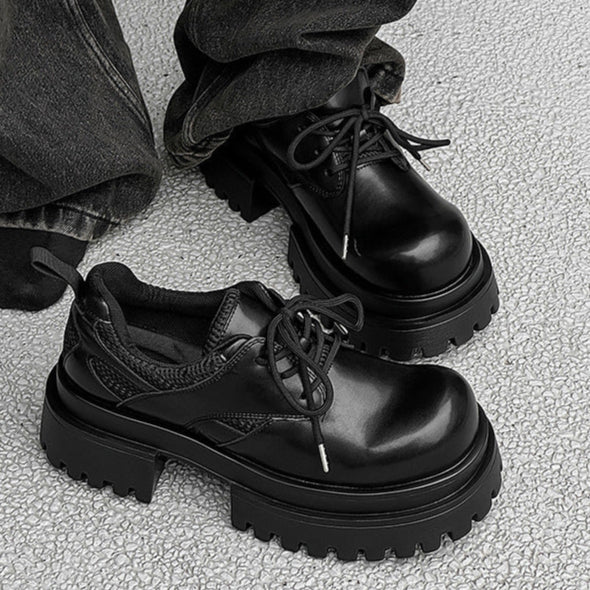 Extreme platform Derby boots black chunky sole punk rocker platform shoes grunge trainers