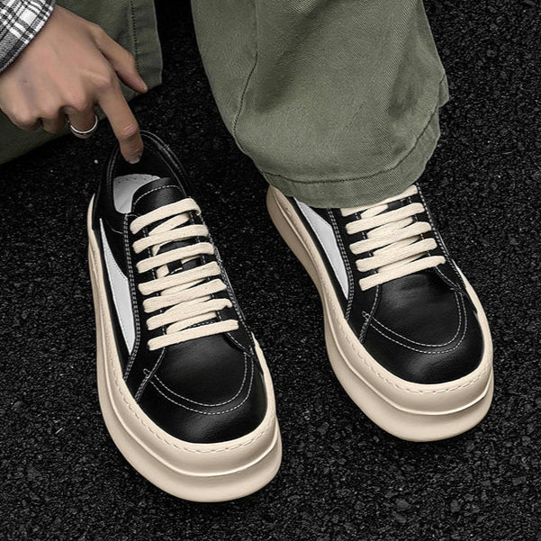 Chunky platform high tops black raver sneakers grunge shoes skater trainers 90s style faux leather