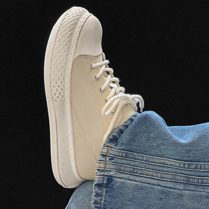 Chunky denim sneakers black grunge platform classic trainers jean skater shoes retro canvas shoes