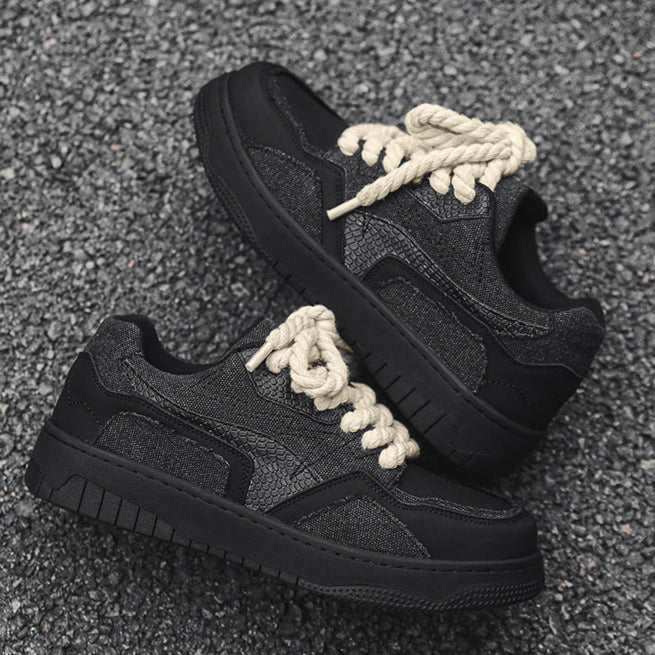 Snake skin patch high tops black denim sneakers grunge shoes hip-hop trainers 00s style