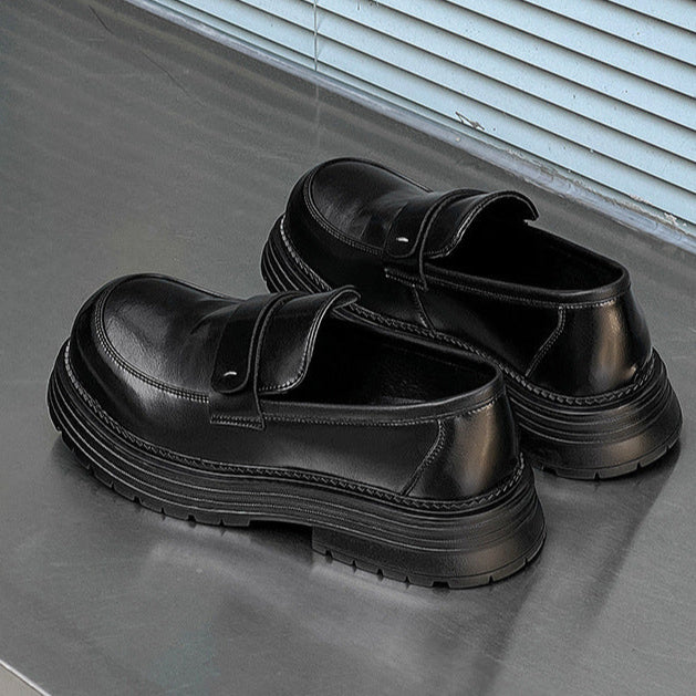 Square toe brogue boots black faux leather chunky sole boat shoes catwalk grunge fashion